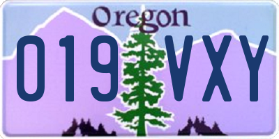 OR license plate 019VXY