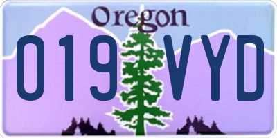 OR license plate 019VYD