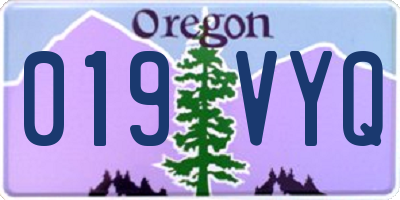 OR license plate 019VYQ