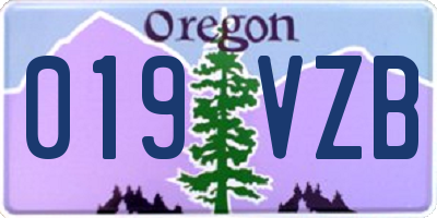 OR license plate 019VZB