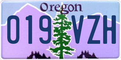 OR license plate 019VZH