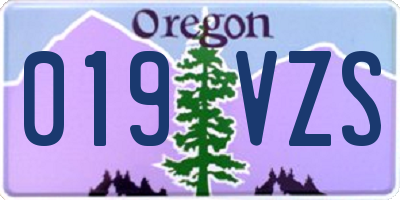 OR license plate 019VZS