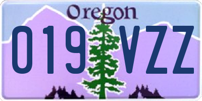 OR license plate 019VZZ