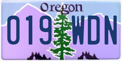 OR license plate 019WDN