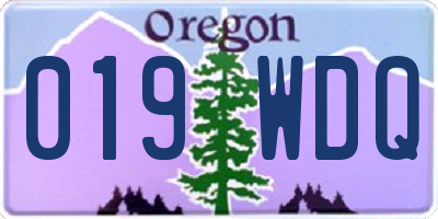 OR license plate 019WDQ