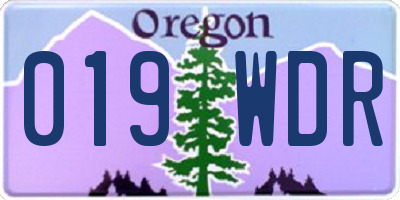OR license plate 019WDR