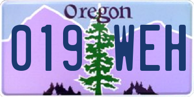 OR license plate 019WEH