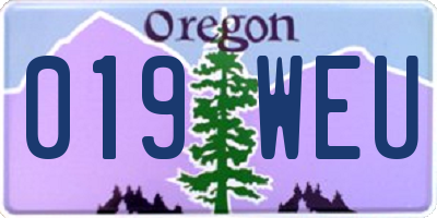 OR license plate 019WEU