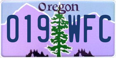 OR license plate 019WFC