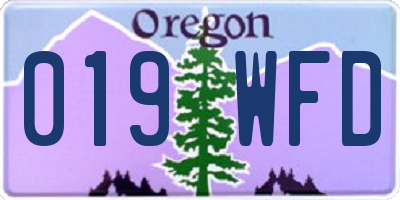 OR license plate 019WFD