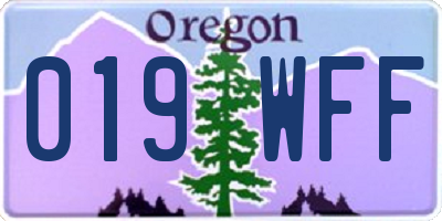 OR license plate 019WFF