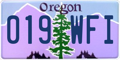 OR license plate 019WFI