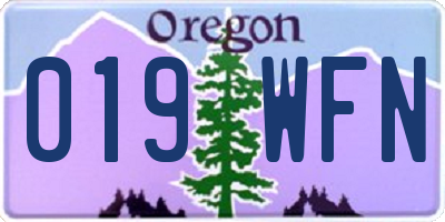 OR license plate 019WFN