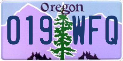 OR license plate 019WFQ