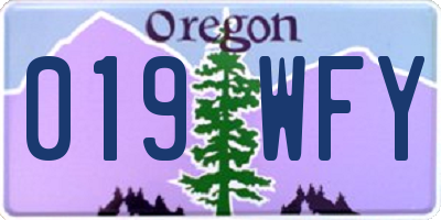 OR license plate 019WFY