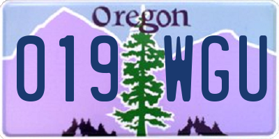 OR license plate 019WGU