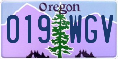 OR license plate 019WGV