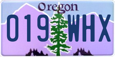 OR license plate 019WHX