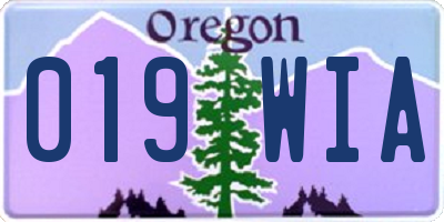OR license plate 019WIA