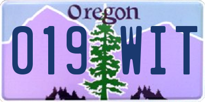 OR license plate 019WIT