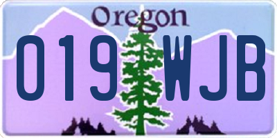 OR license plate 019WJB