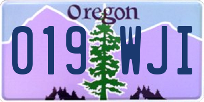 OR license plate 019WJI