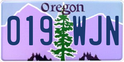 OR license plate 019WJN