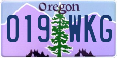 OR license plate 019WKG
