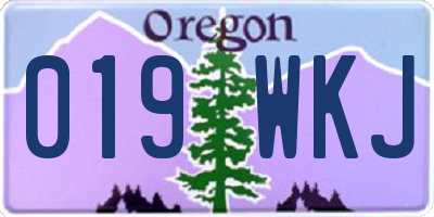OR license plate 019WKJ