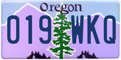 OR license plate 019WKQ