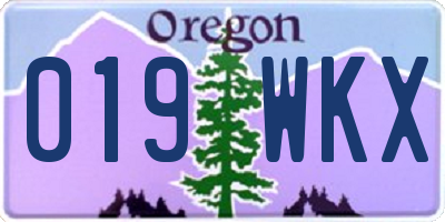 OR license plate 019WKX