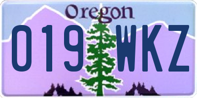 OR license plate 019WKZ
