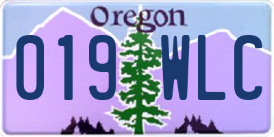 OR license plate 019WLC