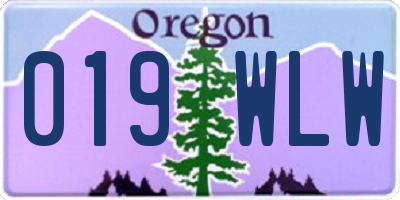 OR license plate 019WLW