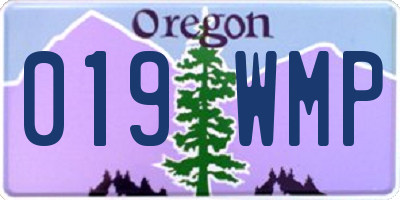 OR license plate 019WMP