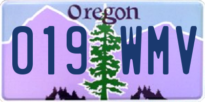 OR license plate 019WMV