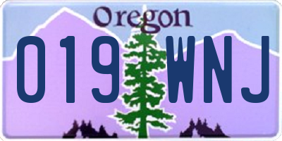 OR license plate 019WNJ