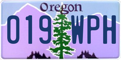 OR license plate 019WPH