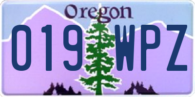 OR license plate 019WPZ