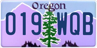 OR license plate 019WQB