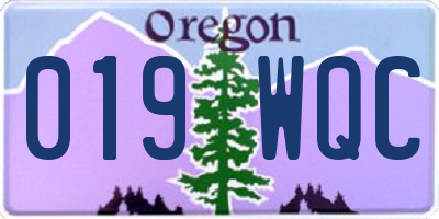 OR license plate 019WQC