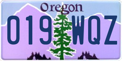 OR license plate 019WQZ