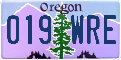 OR license plate 019WRE