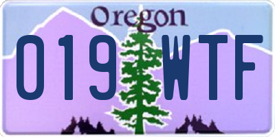 OR license plate 019WTF