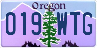 OR license plate 019WTG