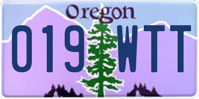 OR license plate 019WTT