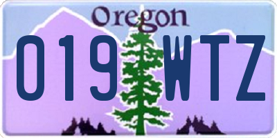 OR license plate 019WTZ