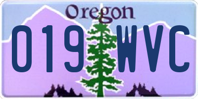OR license plate 019WVC