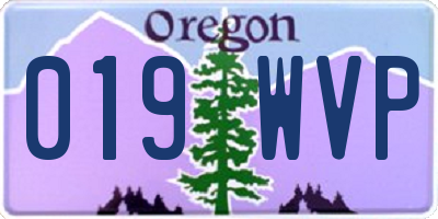 OR license plate 019WVP