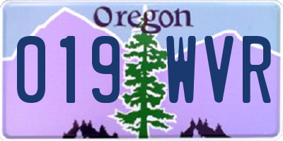 OR license plate 019WVR